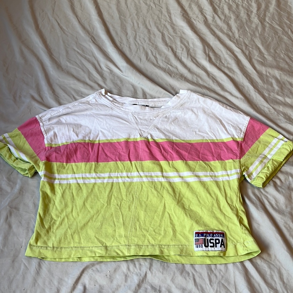 U.S. Polo Assn. cropped tee, size small.